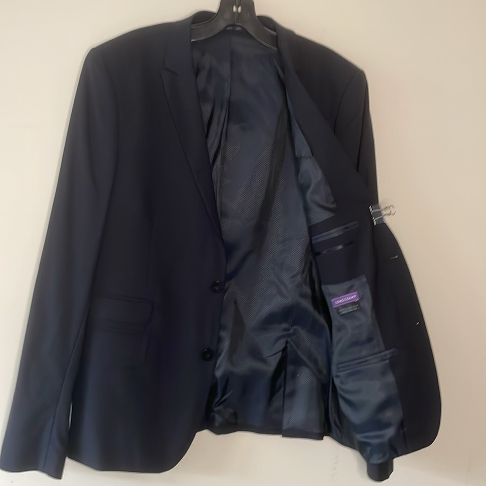 Longchamp Men Stretch Wool Blazer 42R Navy French Parisian Luxury European Smart